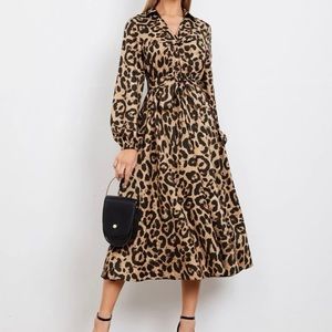 Cheetah Print Midi Dress